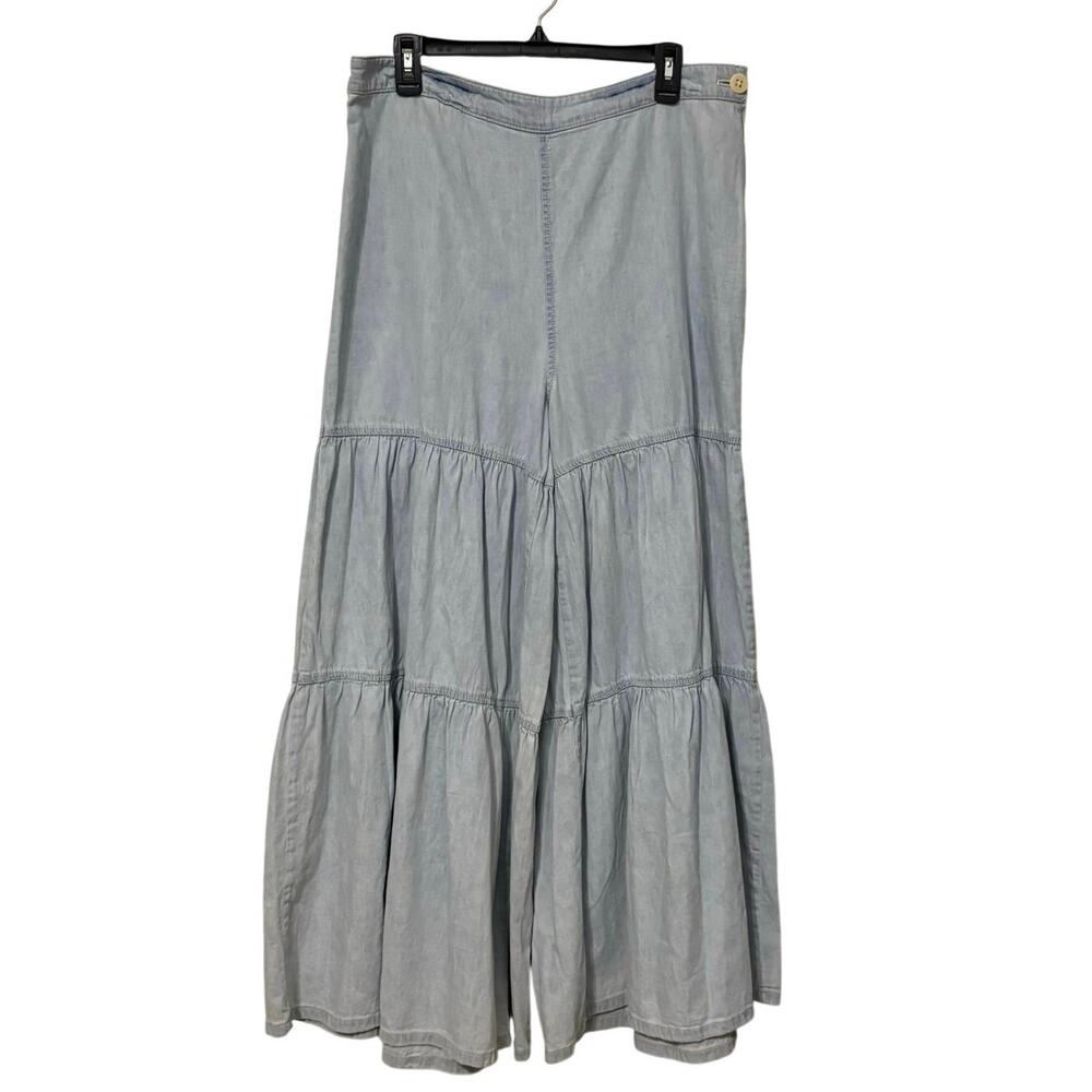 New Free People FP NWT 100% Cotton Stargazing Tiered Wide Leg Pants Size 14 - Picture 3 of 9